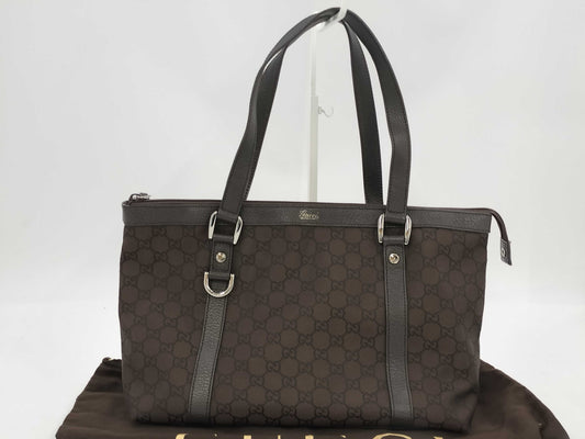 GUCCI Gucci GG Nylon Tote Bag Nylon Dark Brown 268640 Bag