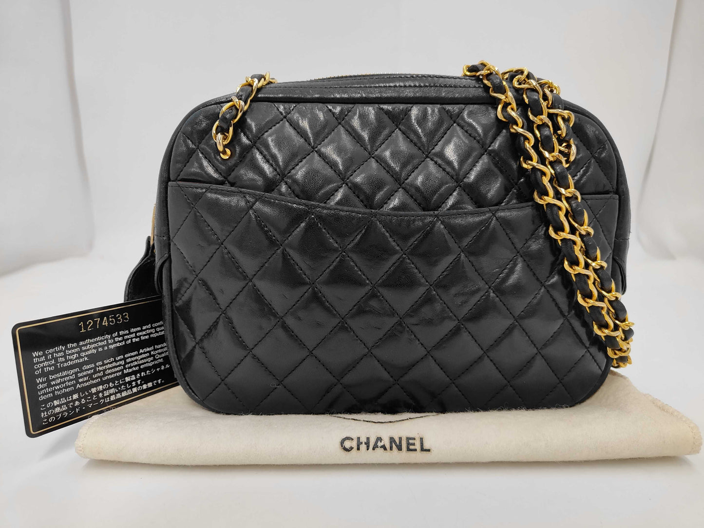 CHANEL Matlassse Chain Shoulder Lamb G Hardware Black 1274533 Shoulder Bag