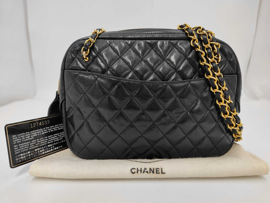 CHANEL Matlassse Chain Shoulder Lamb G Hardware Black 1274533 Shoulder Bag