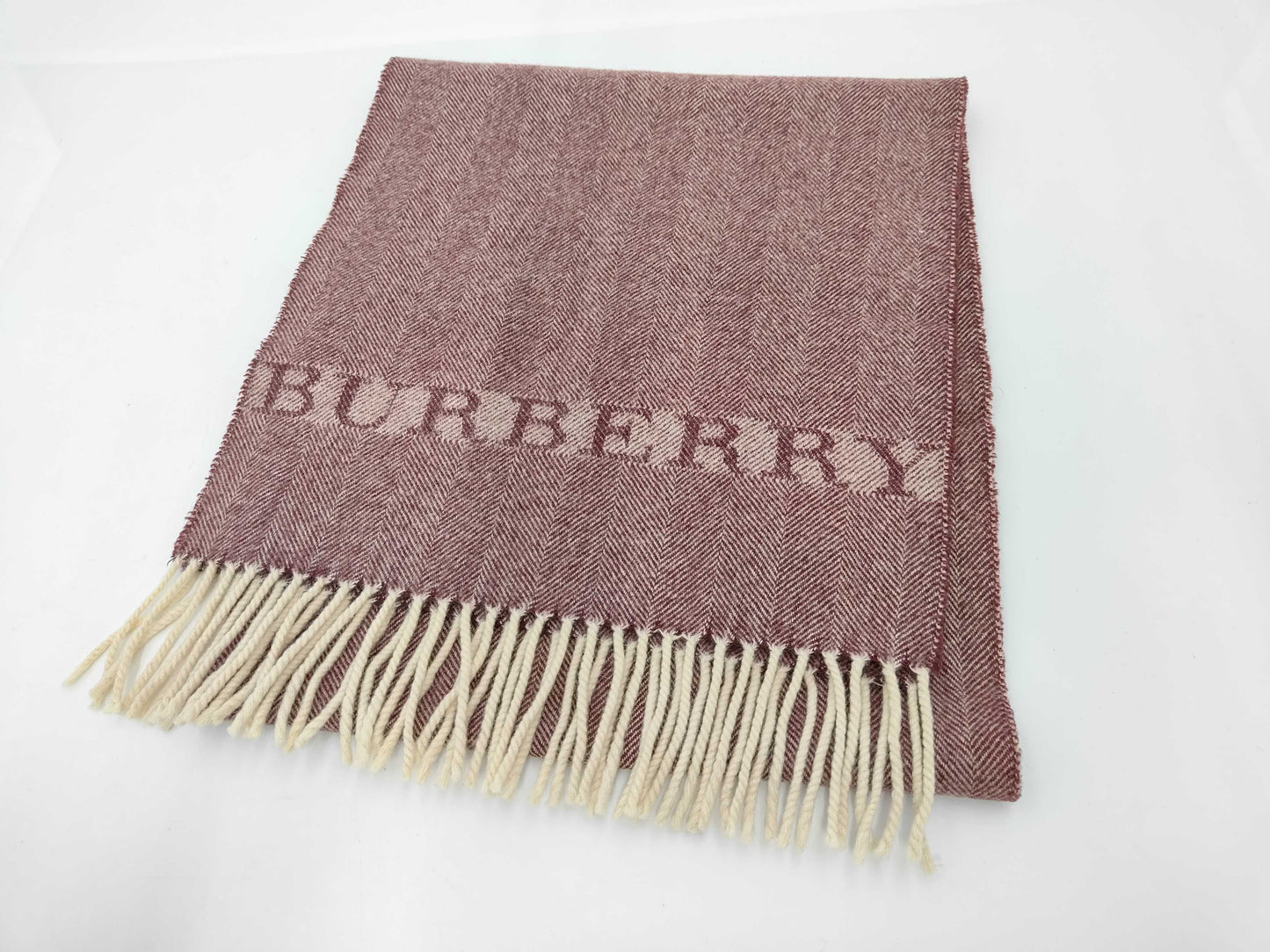 BURBERRY Burberry Muffler Cashmere Bordeaux White Other Accessories