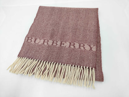 BURBERRY Burberry Muffler Cashmere Bordeaux White Other Accessories