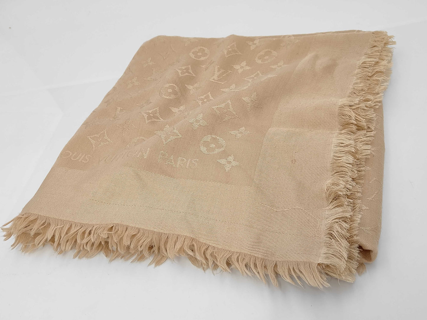 LOUIS VUITTON Louis Vuitton Stole Silk Beige Other Accessories