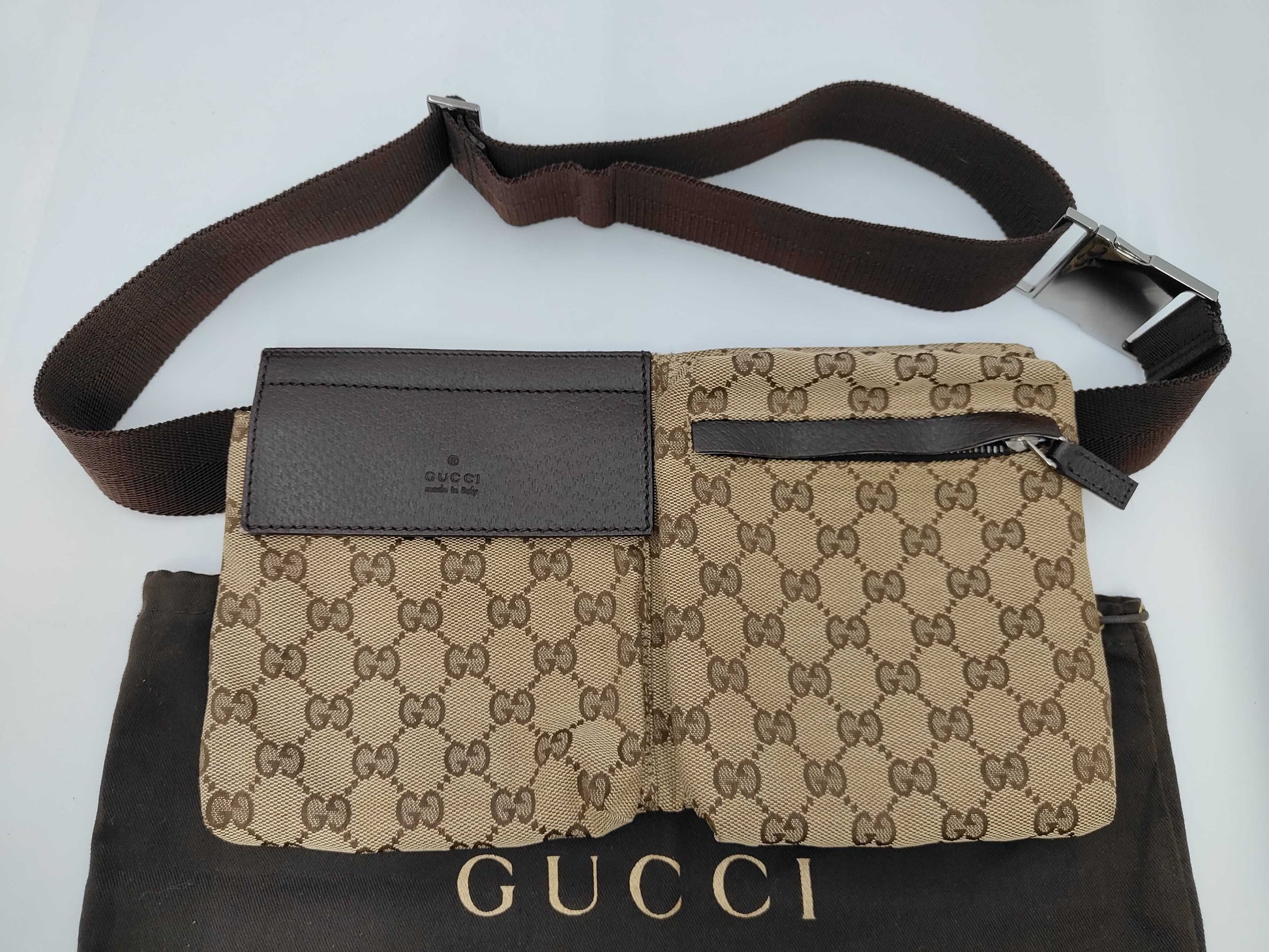 GUCCI Gucci GG Canvas Body Bag Brown 28566 Waist Bag