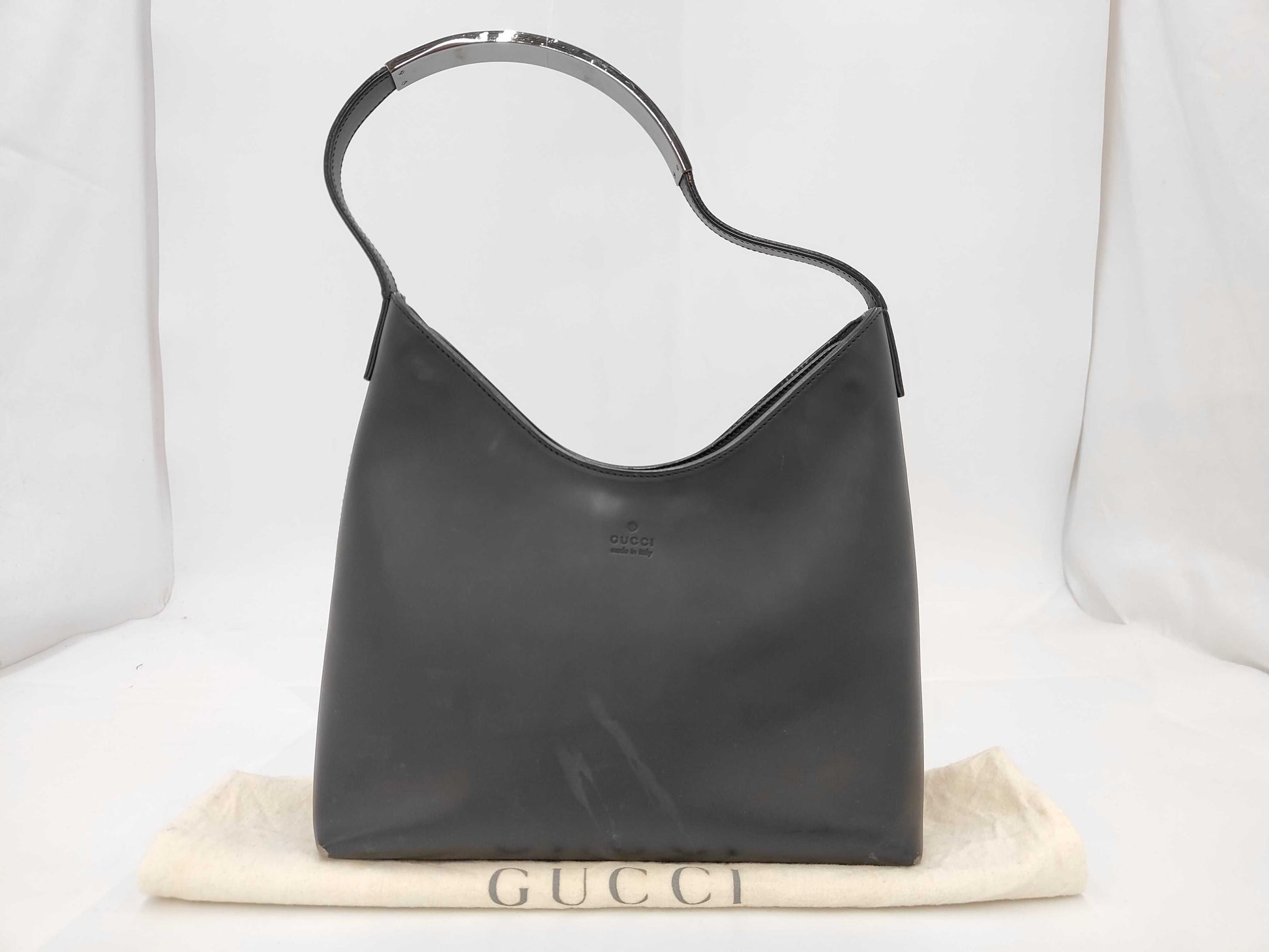 GUCCI One Shoulder Leather Black 001/3778 Handbag
