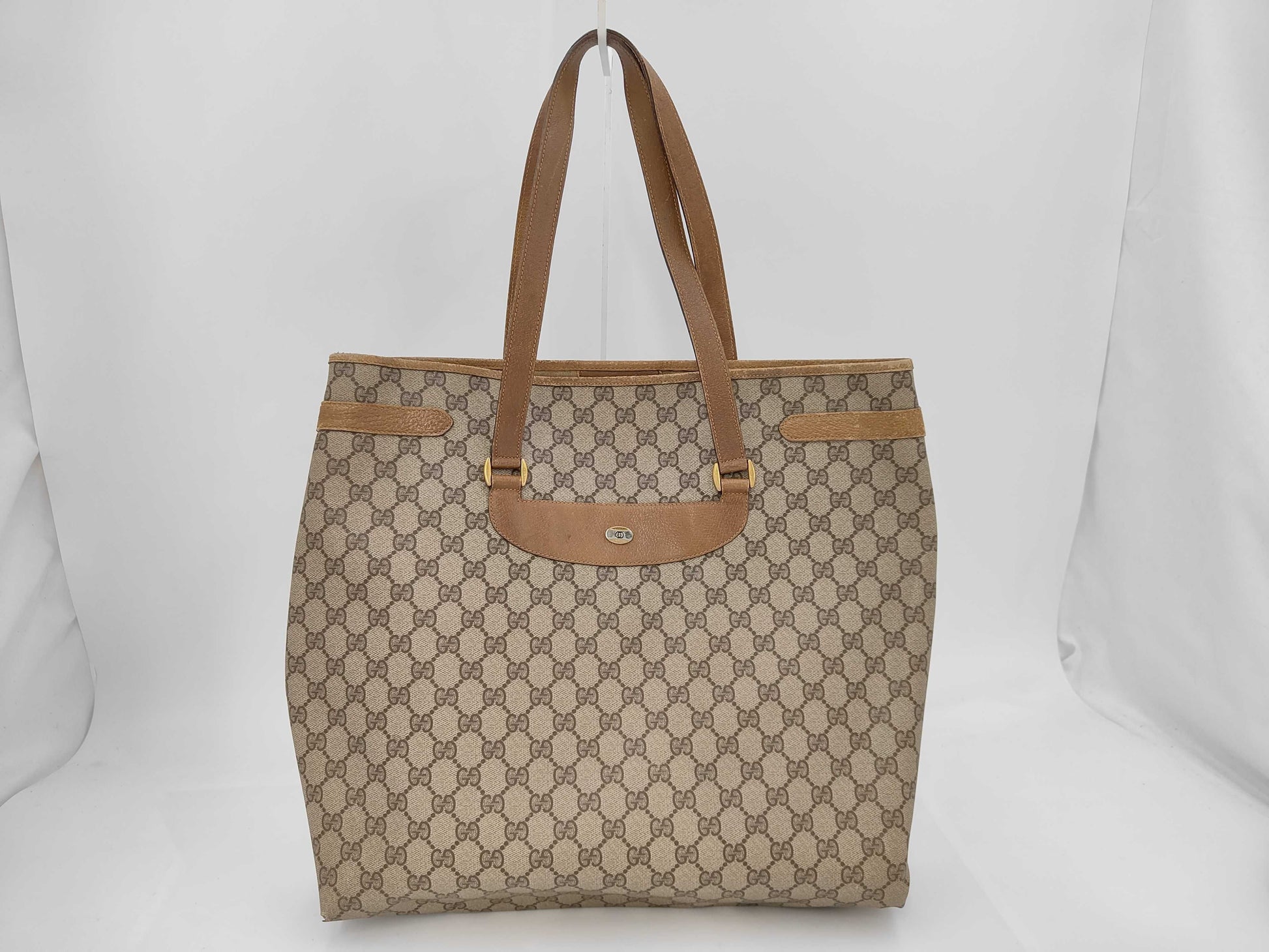 GUCCI Gucci GG Plus PVC Brown 39.02.061 Tote Bag