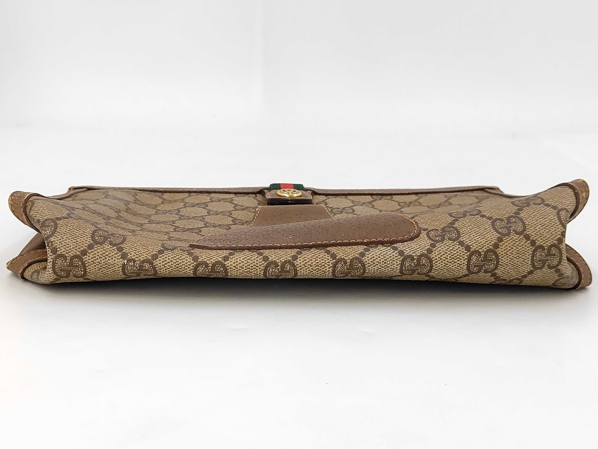 GUCCI Gucci GG Plus Sherry PVC Brown 89/01/033 Clutch Bag