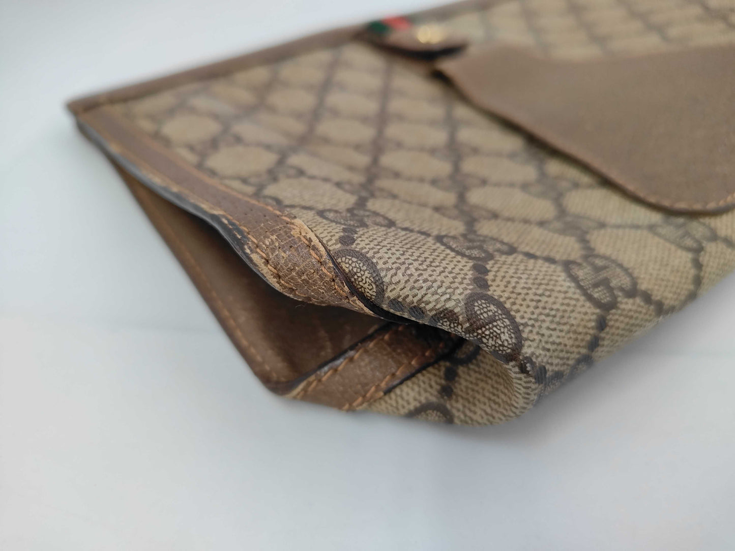 GUCCI Gucci GG Plus Sherry PVC Brown 89/01/033 Clutch Bag