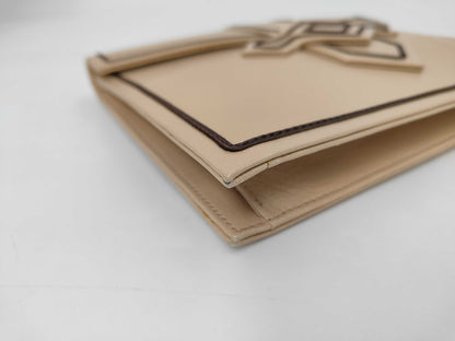 Yves Saint Laurent Leather Beige Clutch Bag