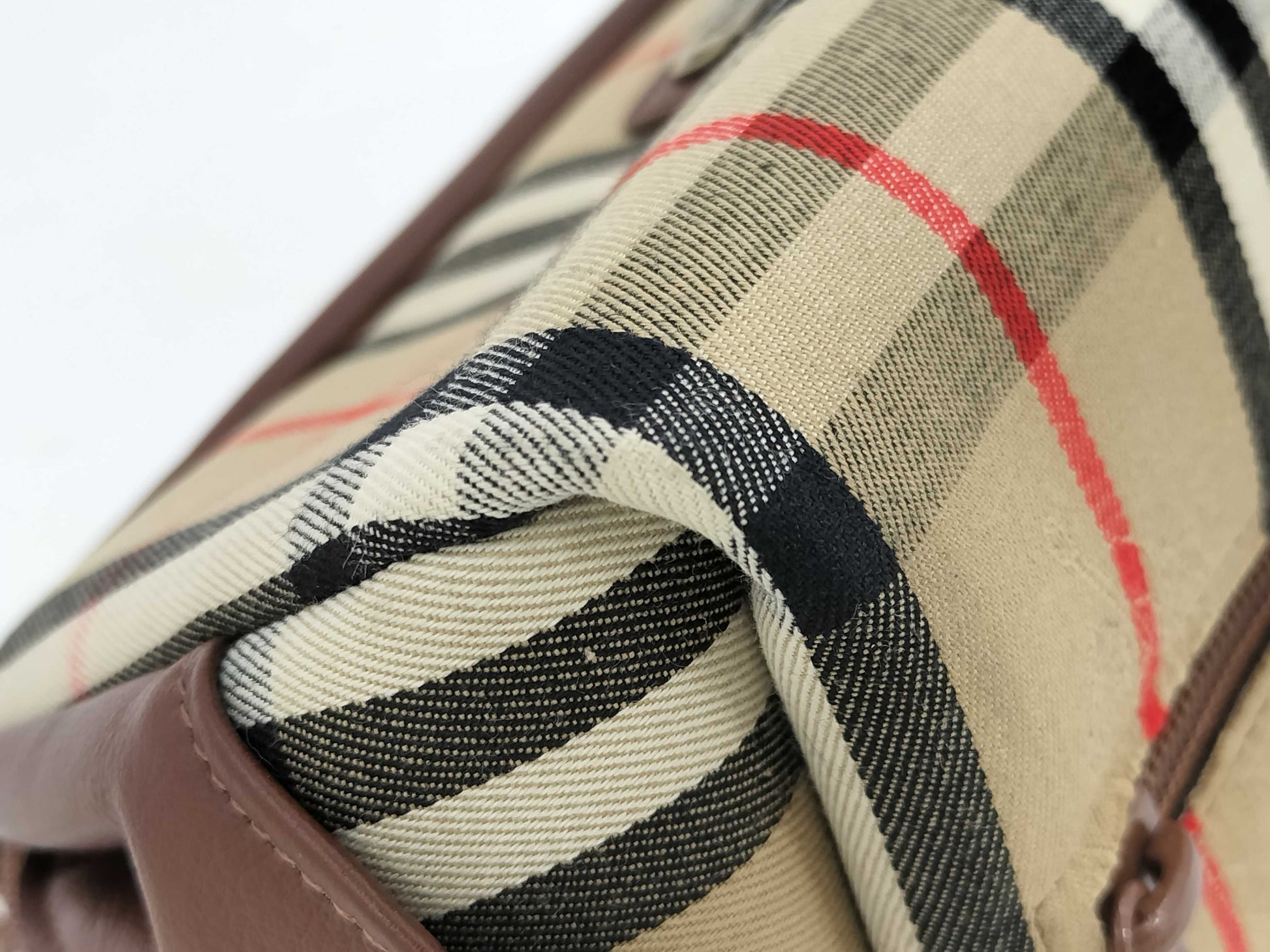 Burberrys Pouch Canvas Brown Check Pouch