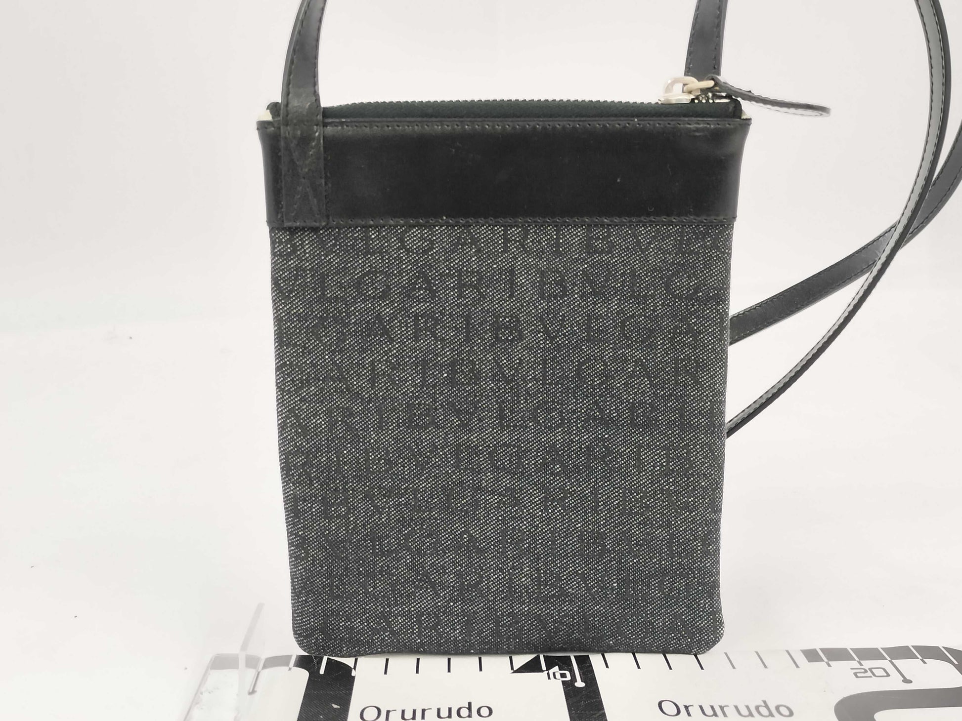 BVLGARI Bulgari Logomania Shoulder Pouch Canvas Black Shoulder Bag