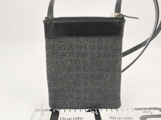 BVLGARI Bulgari Logomania Shoulder Pouch Canvas Black Shoulder Bag