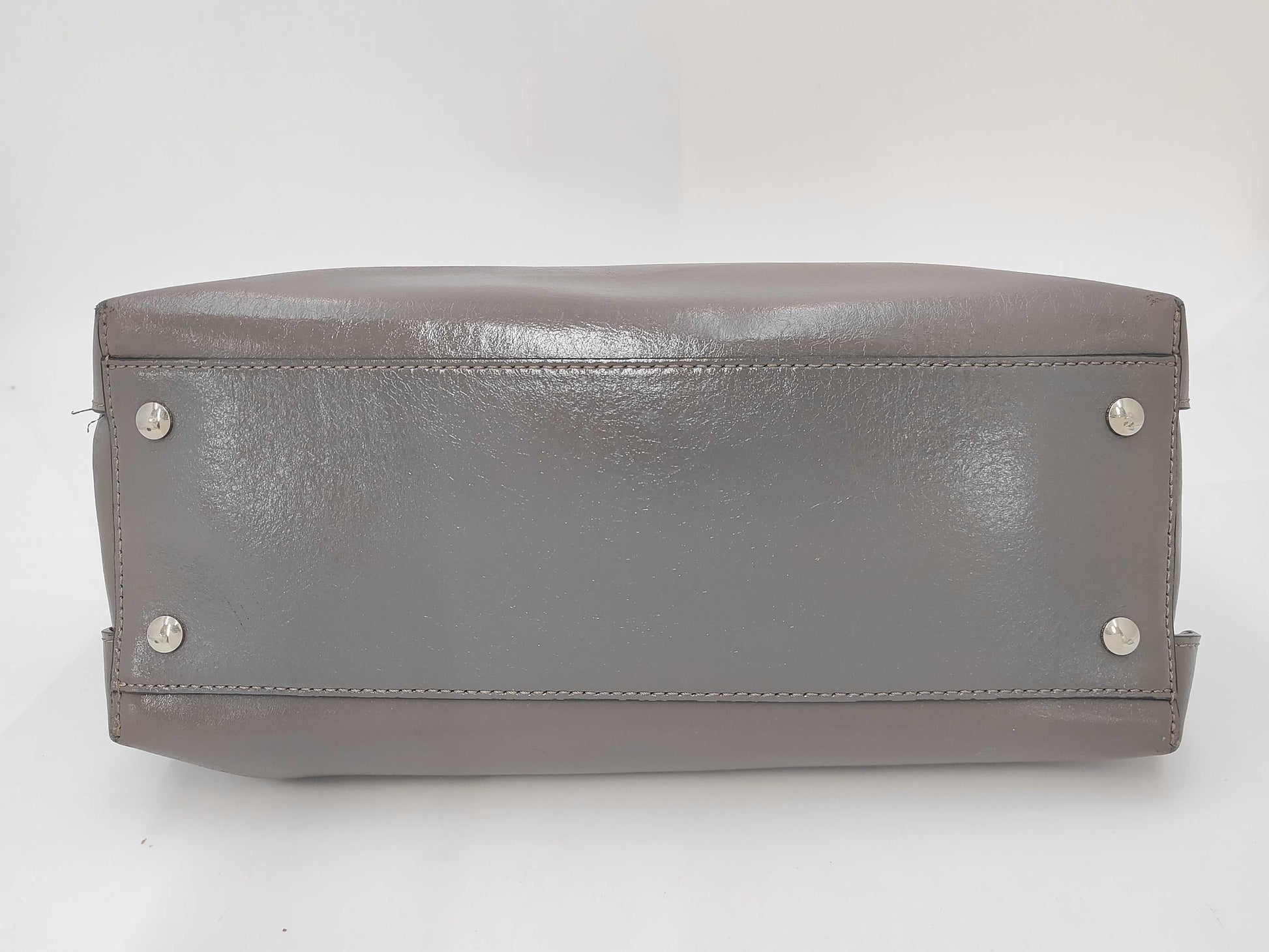 BURBERRY 2-way Bag Leather Grey Handbag