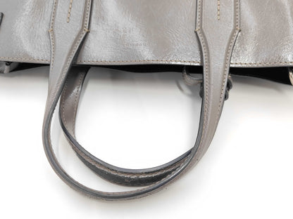 BURBERRY 2-way Bag Leather Grey Handbag
