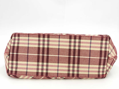 BURBERRY Blue Label Shoulder Bag Canvas Red Check Tote Bag