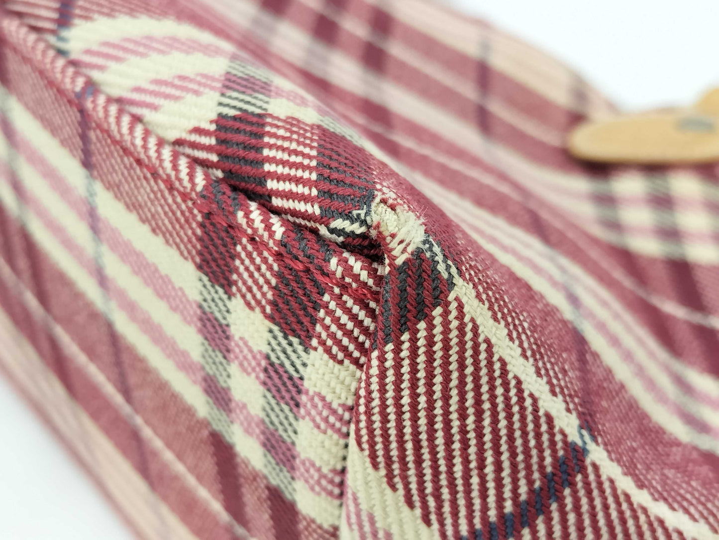 BURBERRY Blue Label Shoulder Bag Canvas Red Check Tote Bag