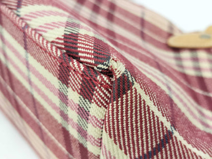 BURBERRY Blue Label Shoulder Bag Canvas Red Check Tote Bag