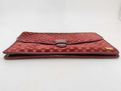 CELINE Macadam Second Bag Suede Bordeaux Clutch Bag