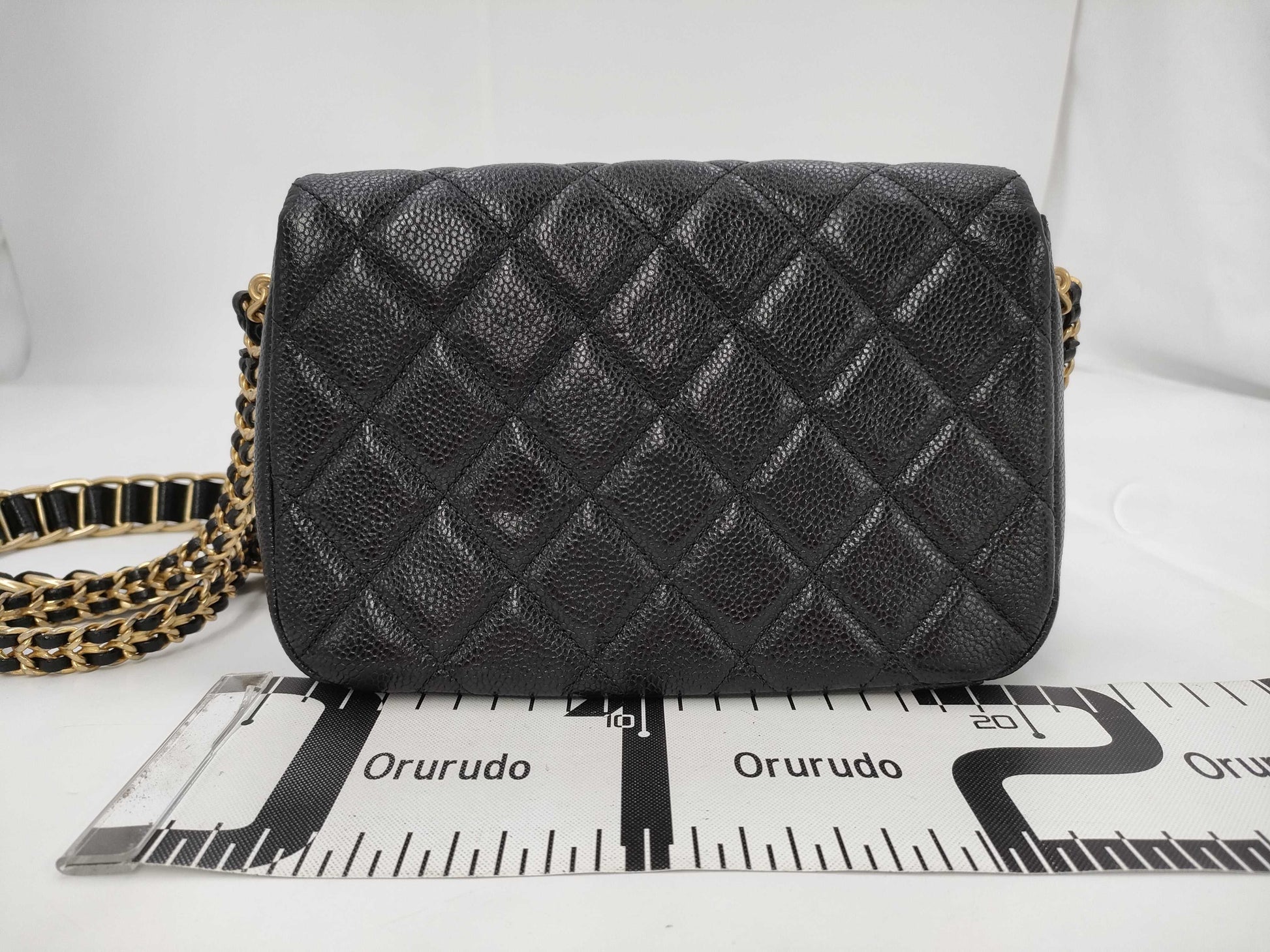 CHANEL Matrasse Caviar Skin Coin Charm Chain Shoulder Bag