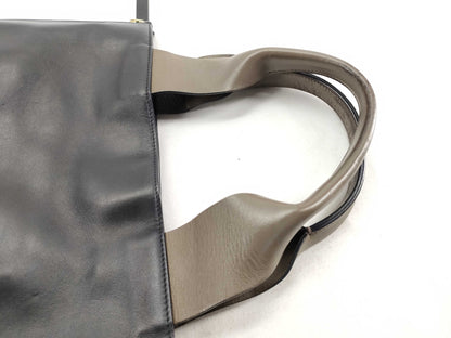 MARNI MARNI Side Zip Tote Bag Black Leather Tote Bag