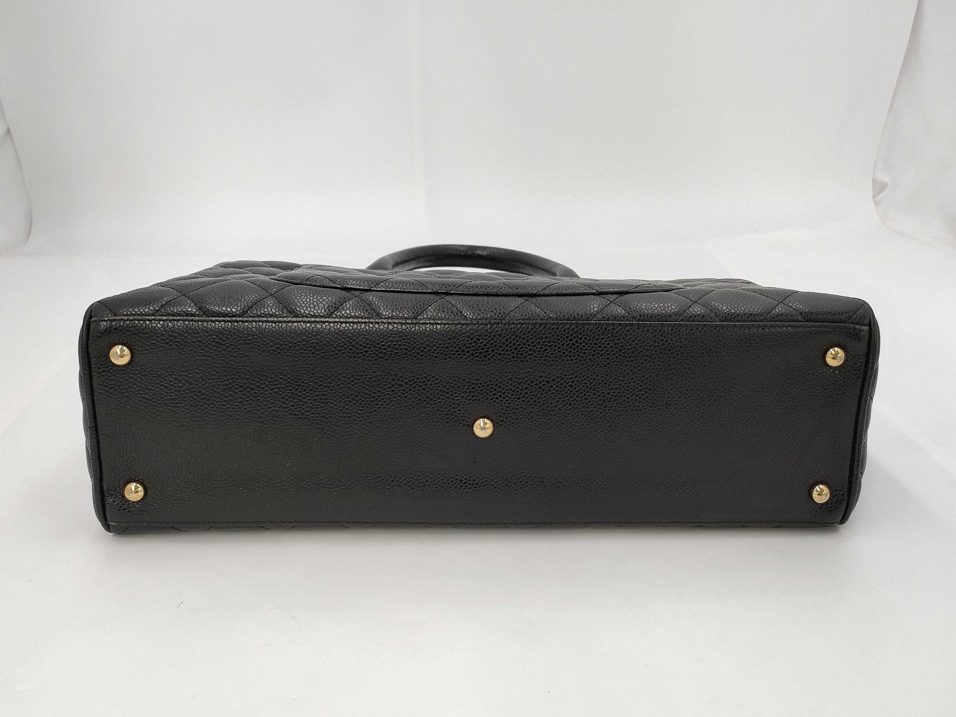 CHANEL Caviar Skin Bowling Bag Black Handbag