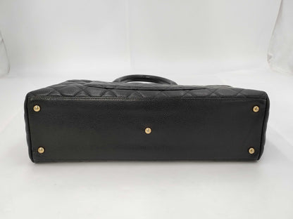 CHANEL Caviar Skin Bowling Bag Black Handbag