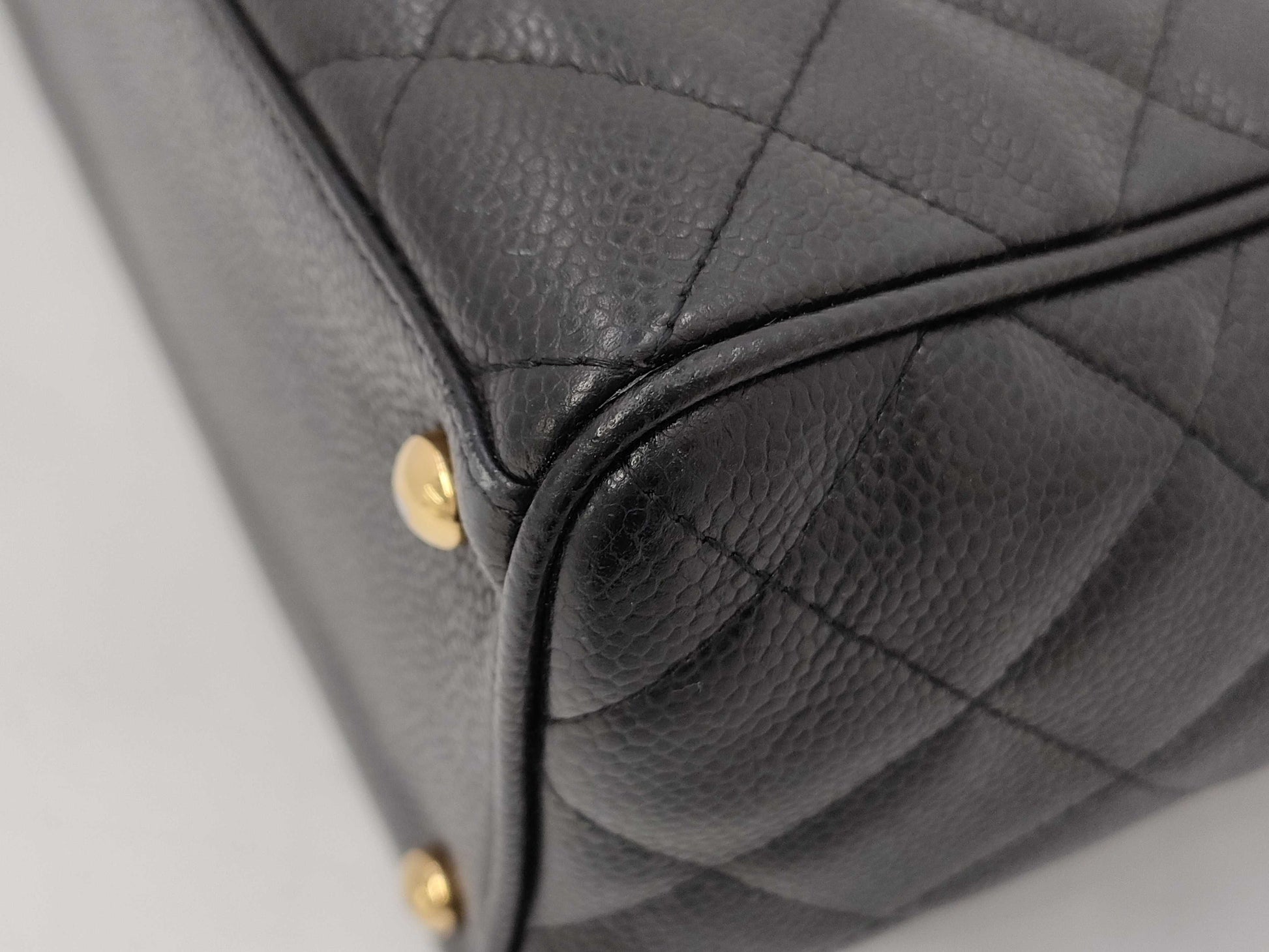 CHANEL Caviar Skin Bowling Bag Black Handbag
