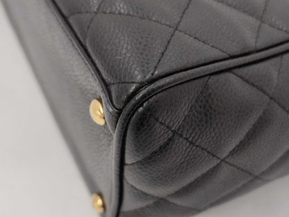 CHANEL Caviar Skin Bowling Bag Black Handbag