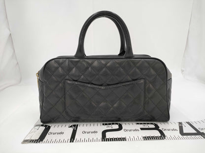 CHANEL Caviar Skin Bowling Bag Black Handbag