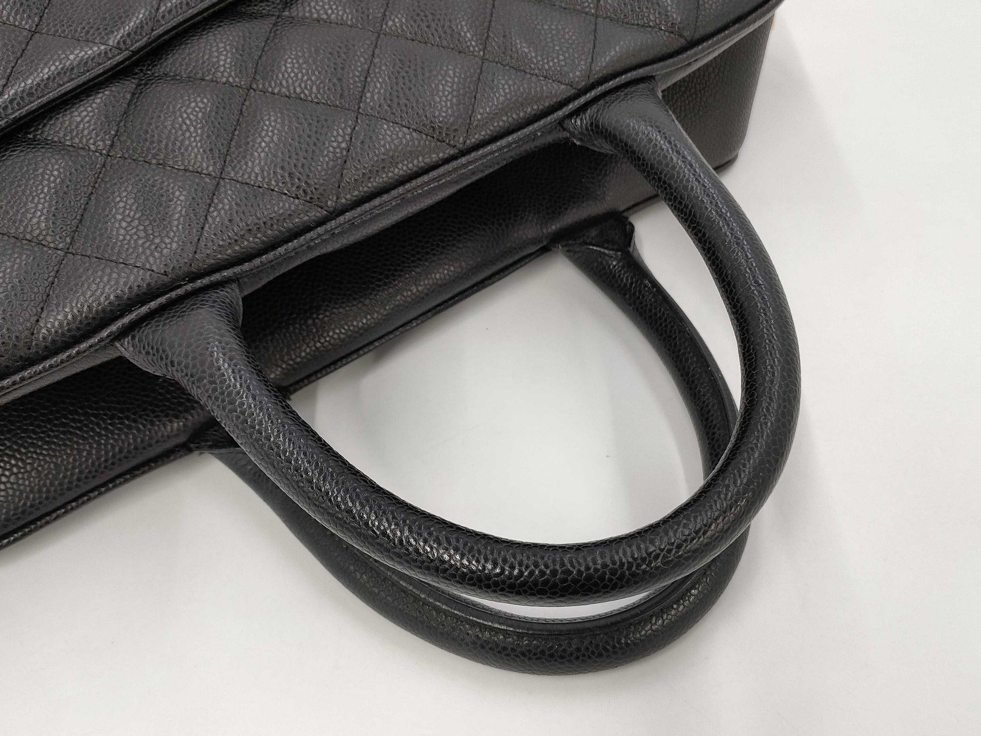 CHANEL Caviar Skin Bowling Bag Black Handbag