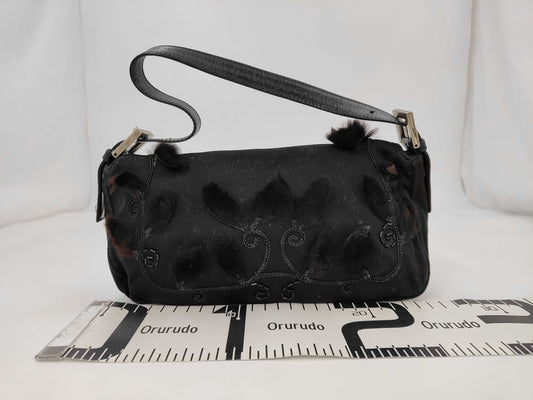 FENDI Floral Rhinestone Mamma Bucket Handbag