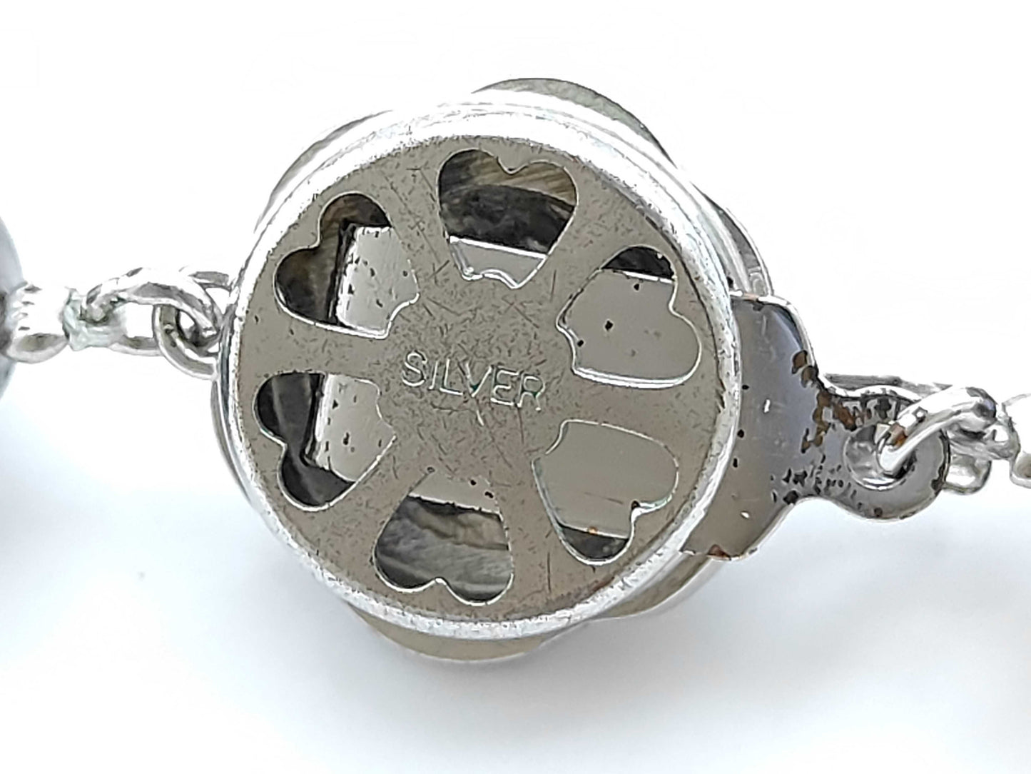 Black Butterfly Semi Round Pearl Diameter Approx. 9.5-15.5mm SV 88.2g Necklace 