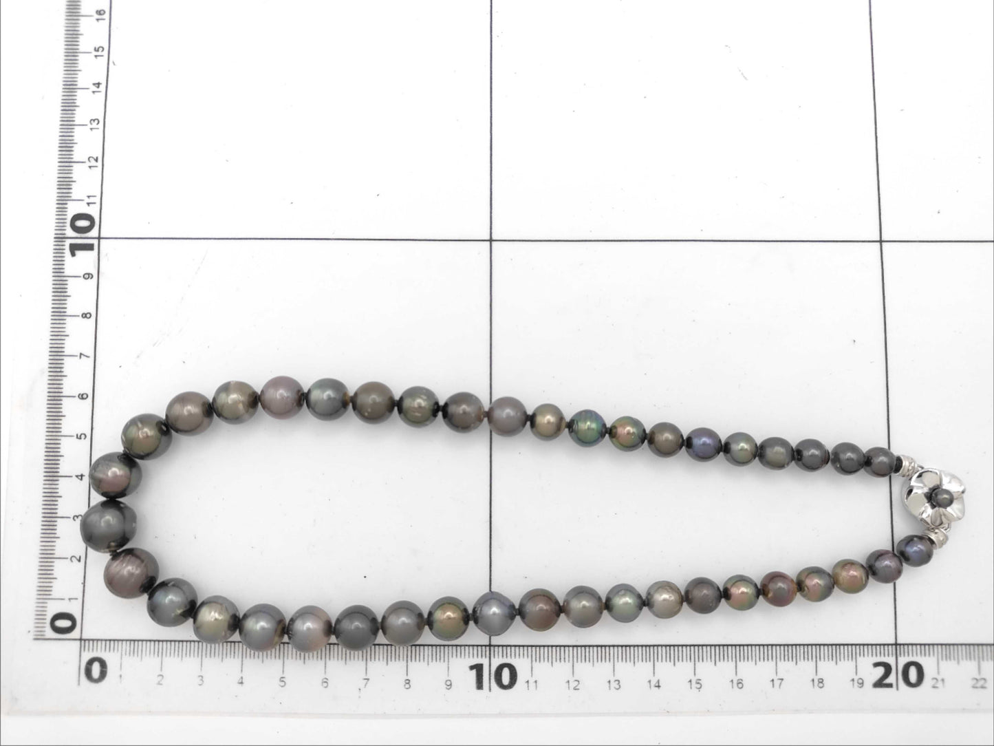 Black Butterfly Semi Round Pearl Diameter Approx. 7.3-12.0mm SV 54.2g Necklace 