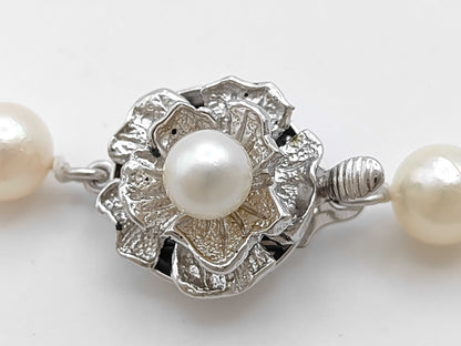 Long Pearl Diameter Approx. 6.4-6.9mm SV 72.5g Necklace 