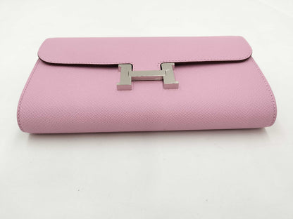 HERMES Constance Long Toe Go Vo Epson Mauve Sylvestre SV Hardware K-Engraved Shoulder Bag