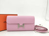 HERMES Constance Long Toe Go Vo Epson Mauve Sylvestre SV Hardware K-Engraved Shoulder Bag