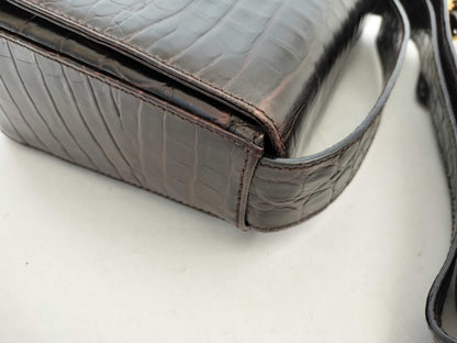 Salvatore Ferragamo Gancini Ferragamo Croco Shoulder Bag