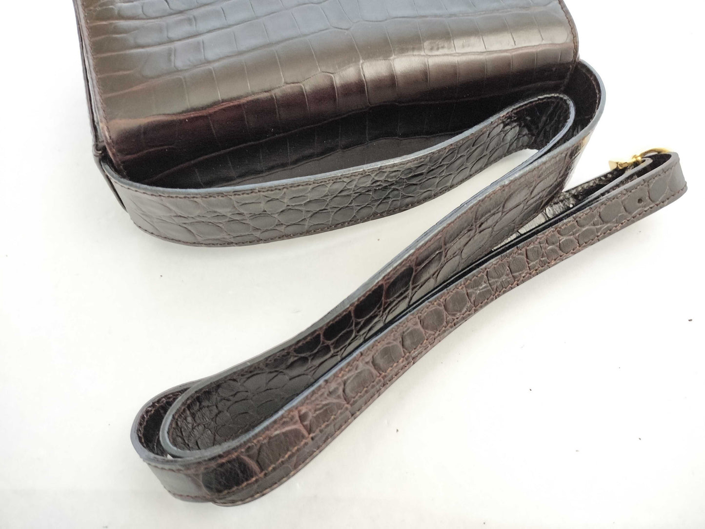 Salvatore Ferragamo Gancini Ferragamo Croco Shoulder Bag