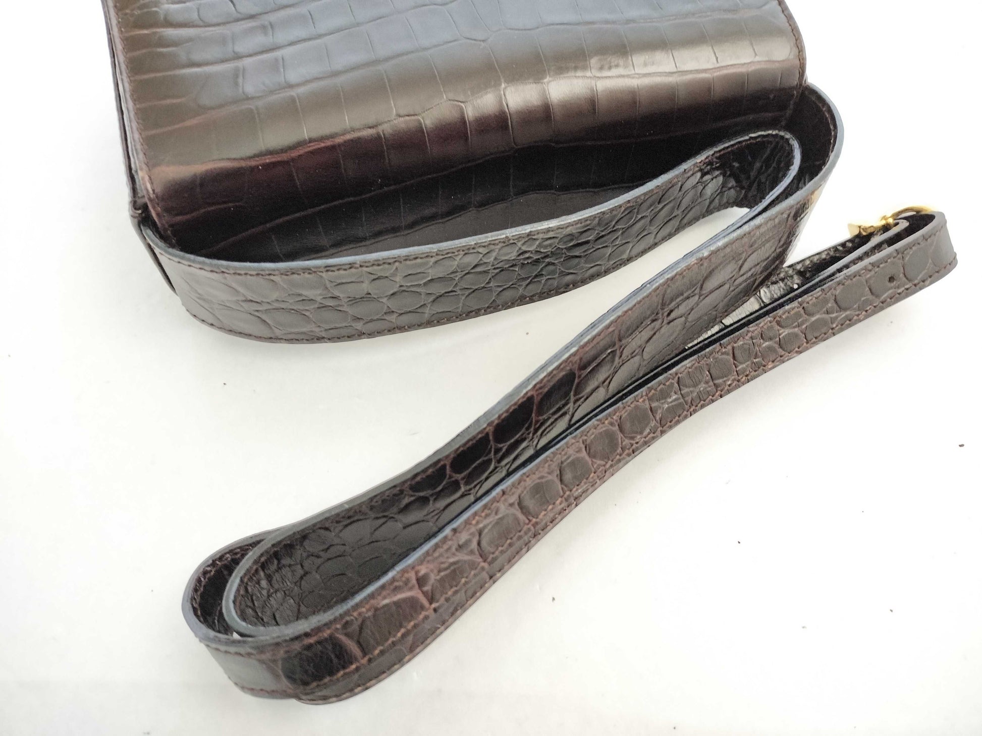 Salvatore Ferragamo Gancini Ferragamo Croco Shoulder Bag