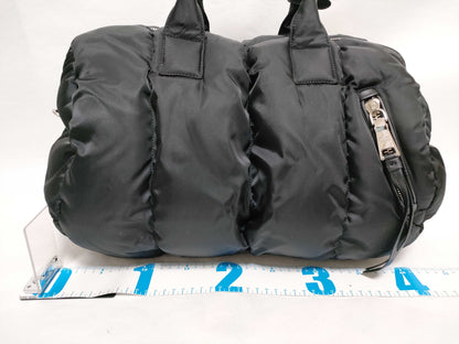 PRADA PRADA BL0871 Tessuto Bomber 2-Way Mini Boston Bag in Black Nylon