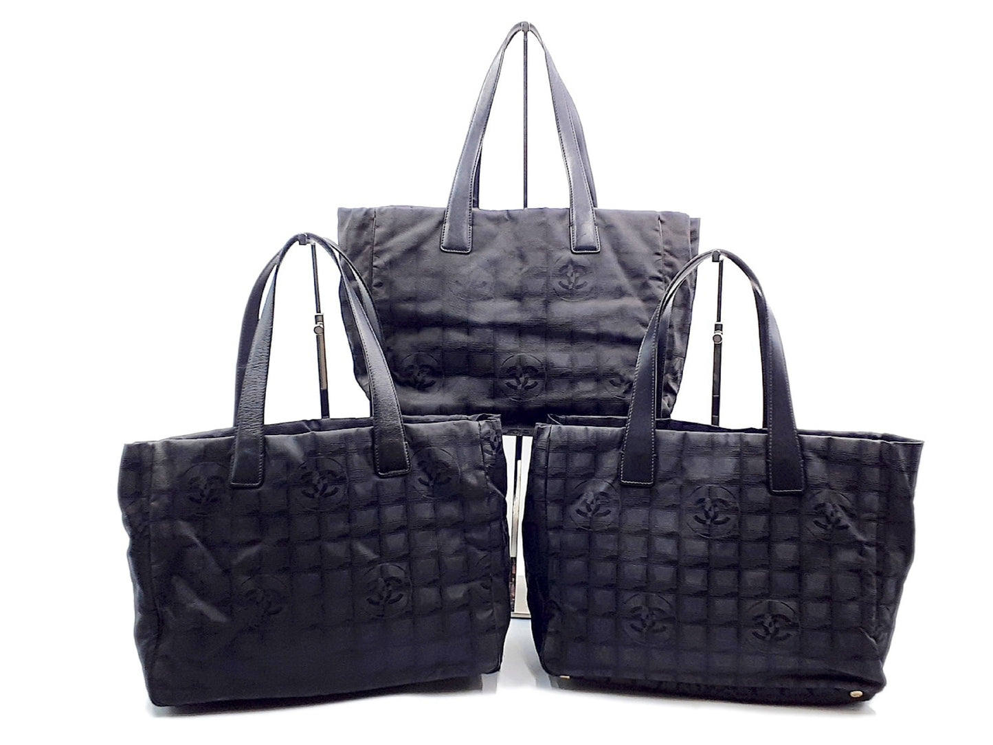 CHANEL New Travel Line All Sealed Black 3-Piece Set Tote Bag