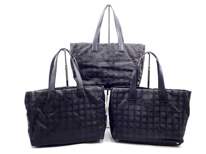 CHANEL New Travel Line All Sealed Black 3-Piece Set Tote Bag