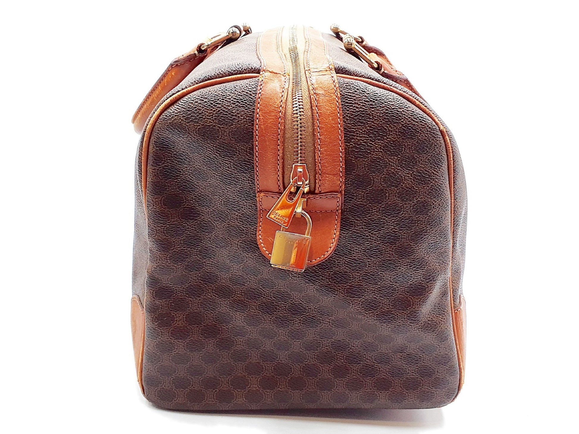 CELINE 4-Piece Set Macadam Pattern Leather Vintage Boston Bag Handbag Boston Bag