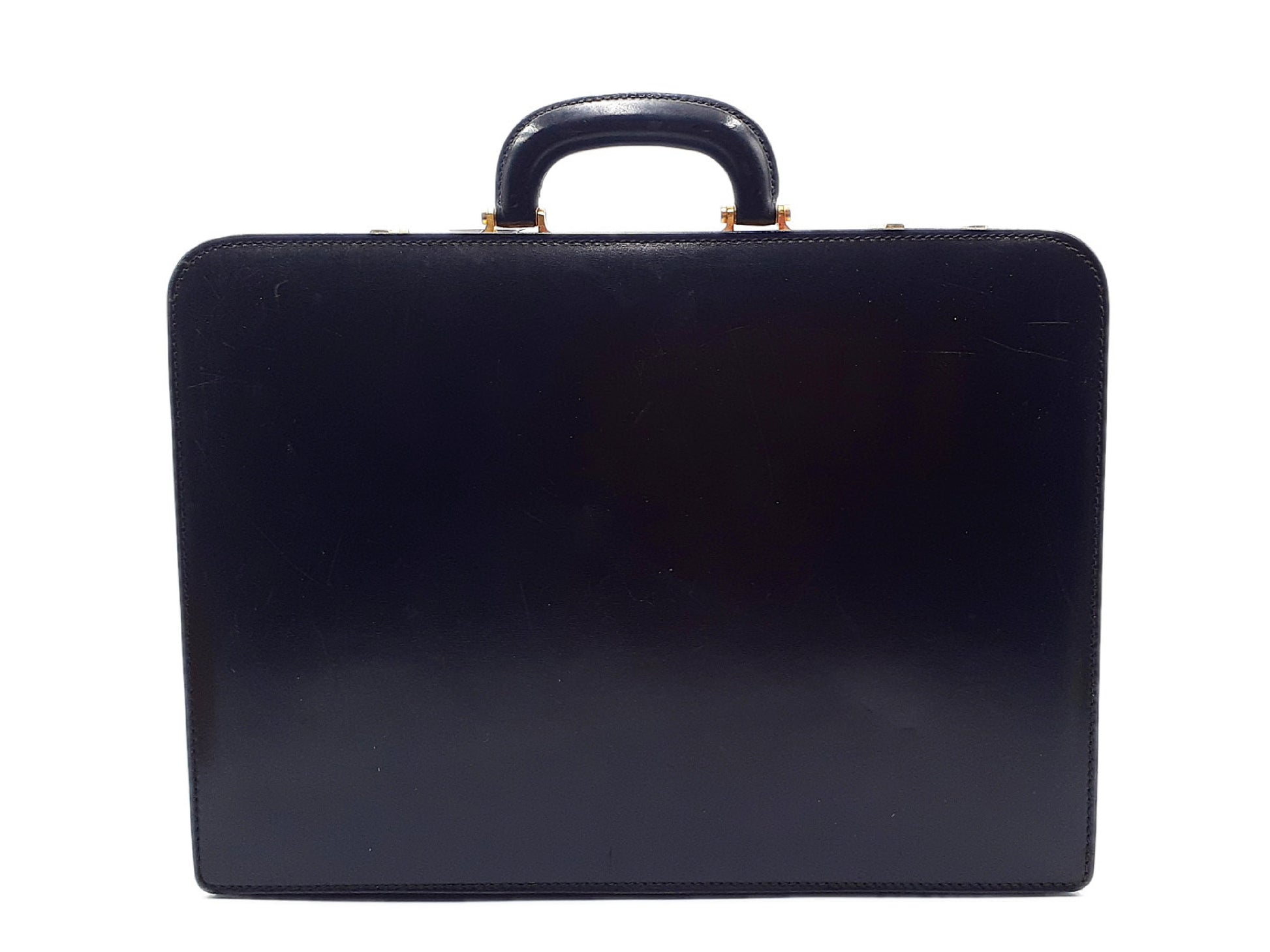 LOEWE Anagram Leather Black Gold Hardware Dial Lock 430 Business Bag