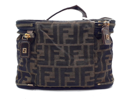 FENDI Zucca Leather Vanity Bag