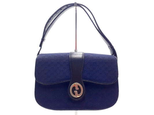 GUCCI Micro GG Leather Gold Hardware Vintage Shoulder Bag