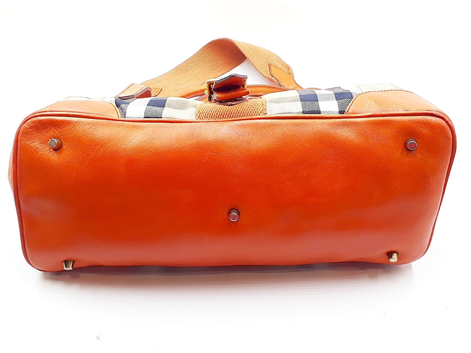 BURBERRY 2-way Strap Nova Check Gold Hardware Leather Tote Tote Bag