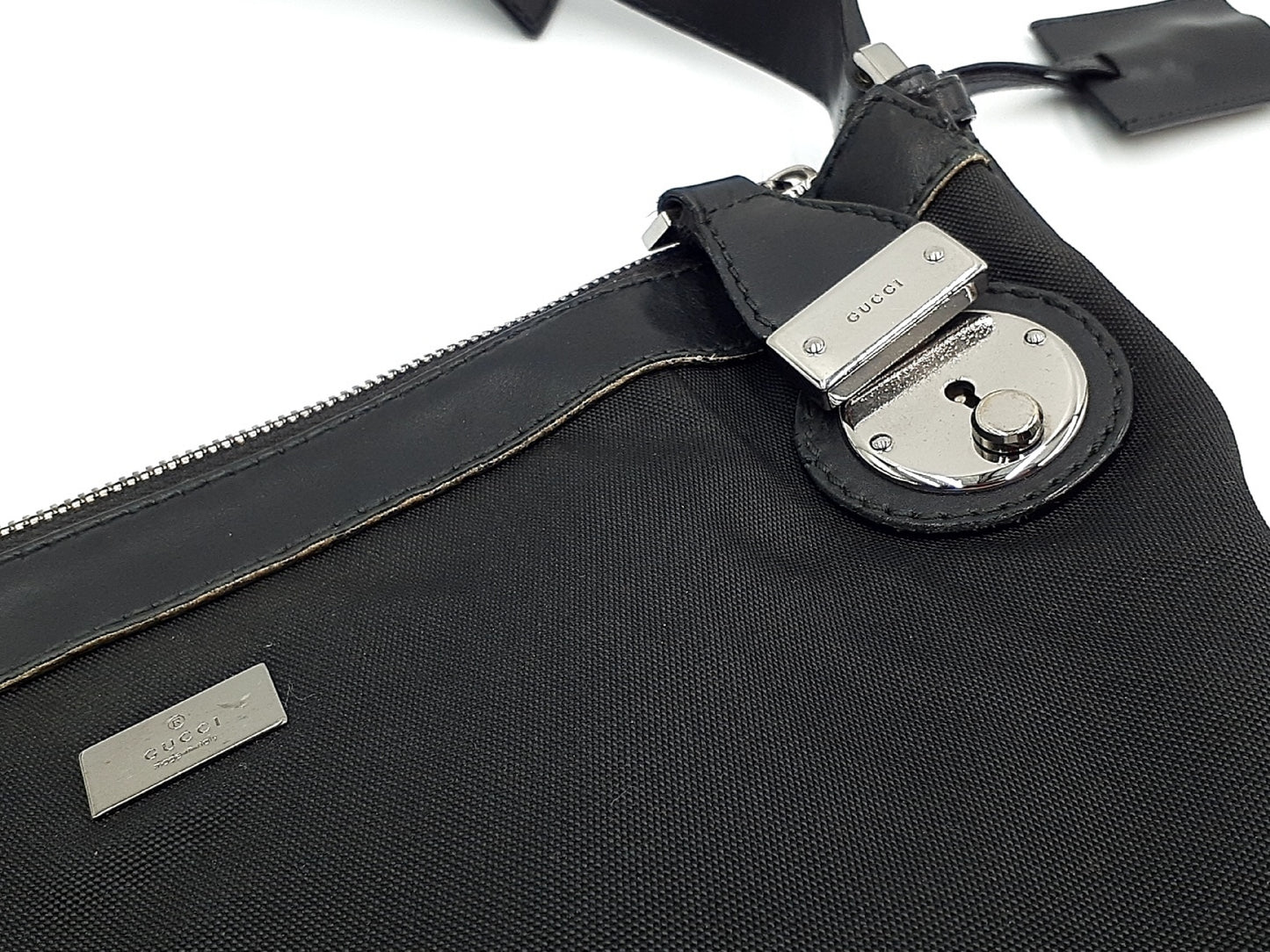 GUCCI Leather Shoulder Black Silver Fittings 148476 Shoulder Bag