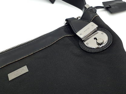 GUCCI Leather Shoulder Black Silver Fittings 148476 Shoulder Bag