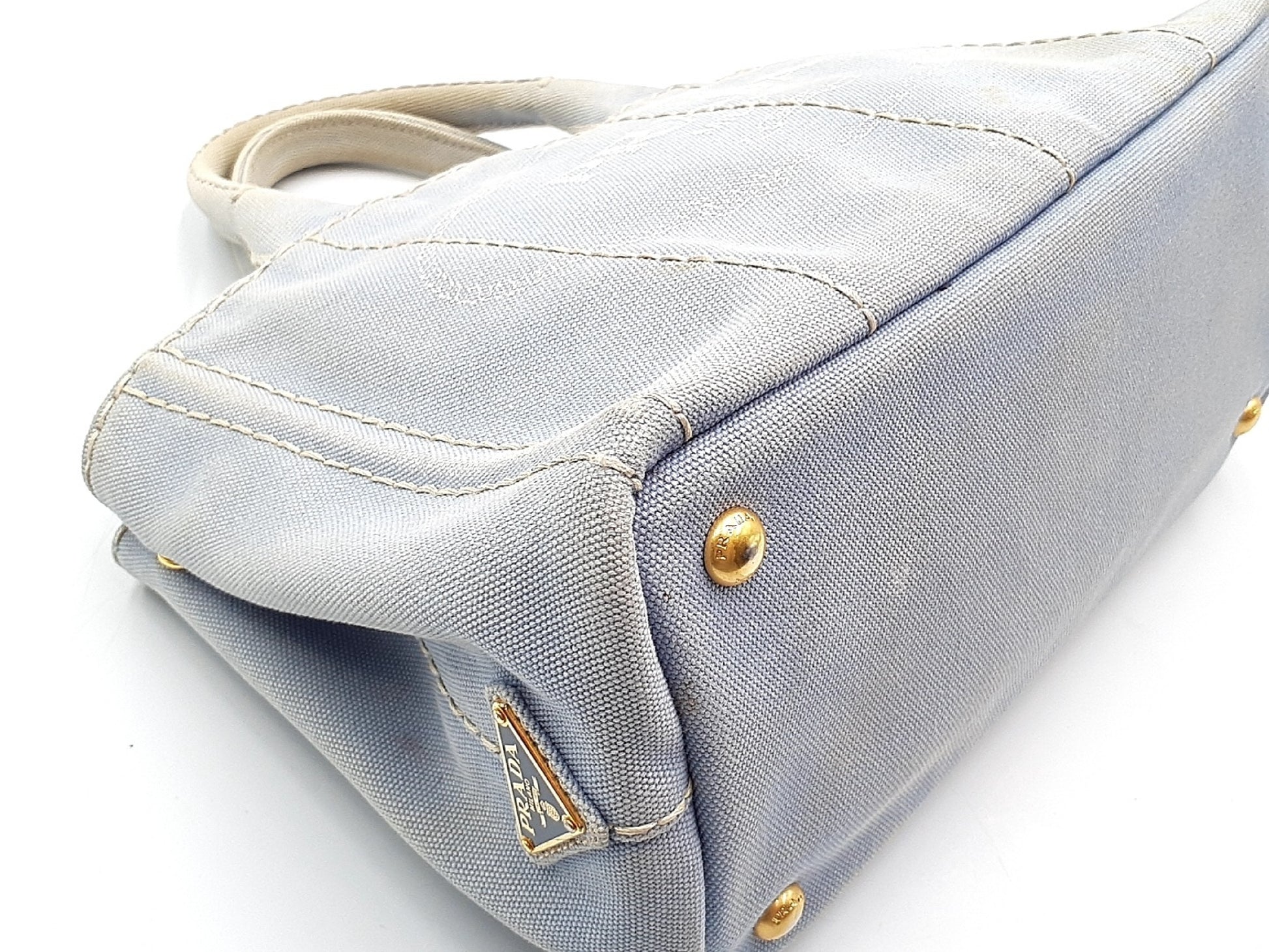 PRADA Kanapa Gold Hardware Triangular Plate Handbag