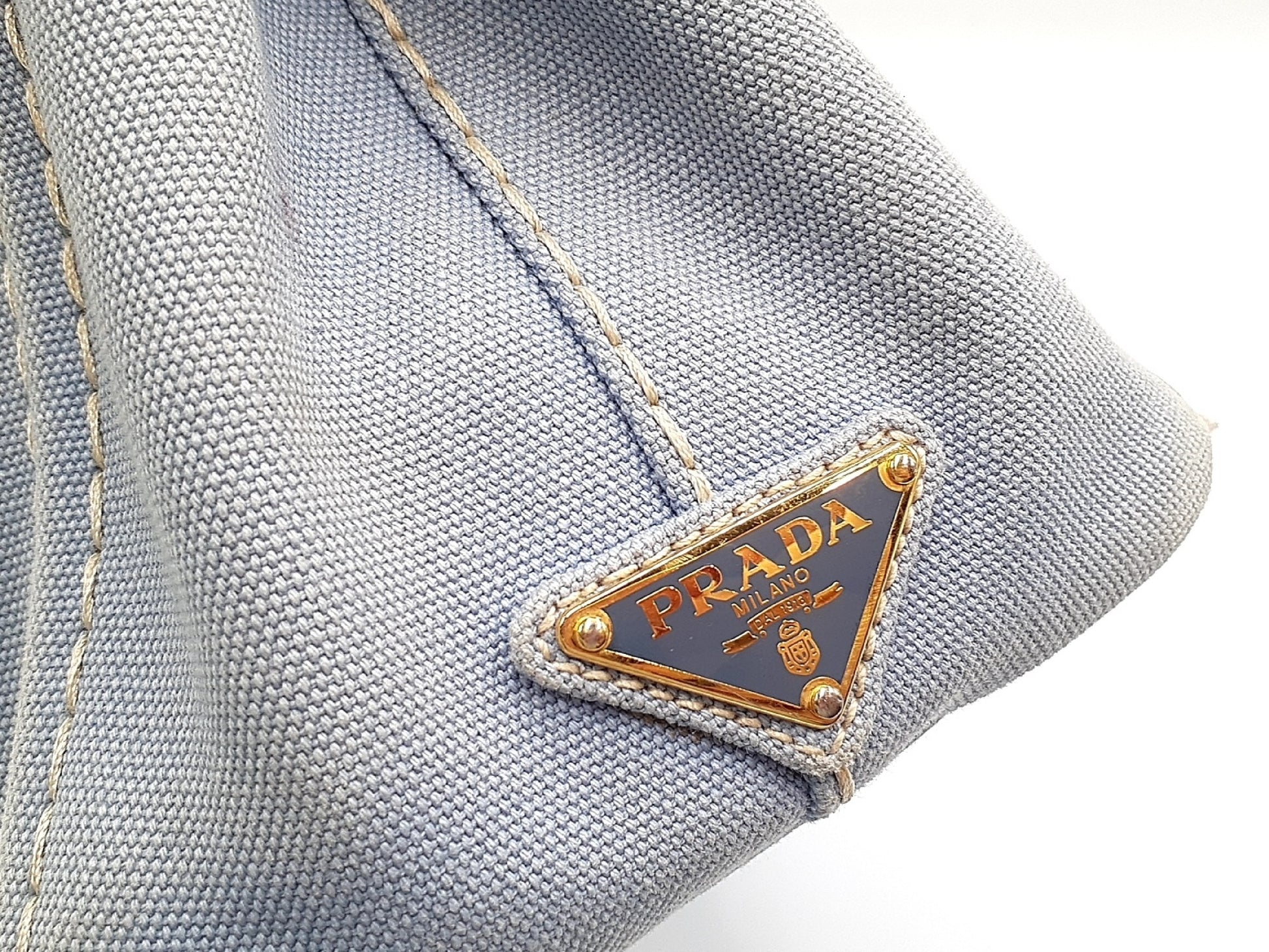 PRADA Kanapa Gold Hardware Triangular Plate Handbag